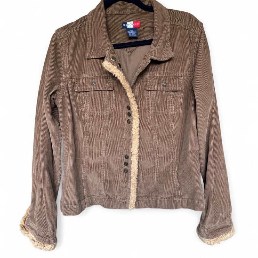 Vintage french cuff brown corduroy